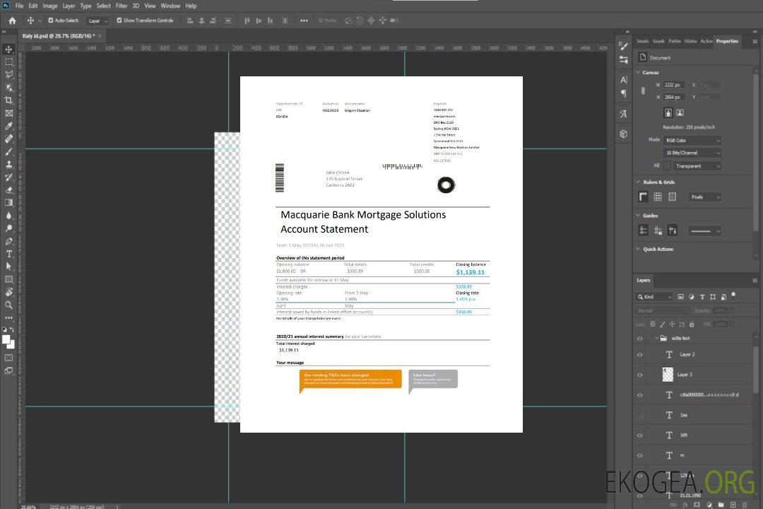Modèle de relevé de la Macquire Bank australien facile à remplir au format Excel et PDF template
